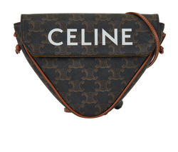 Triomphe Triangle Crossbody, Canvas, Brown, S-CU-4291, 3*